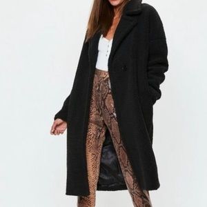 CHUNKY MISSGUIDED TEDDY COAT- BLACK